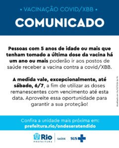 RIO EXPANDE VACINAÇÃO CONTRA A VARIANTE XBB