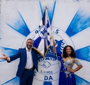Fabrício Pires e Giovanna Justo assumem como primeiro casal da Unidos da Ponte para o Carnaval 2027