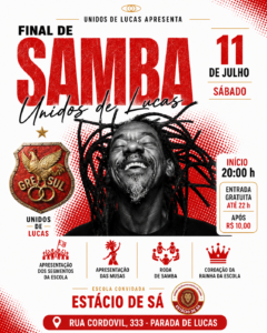 Unidos de Lucas recebe Estácio de Sá para escolha do samba do carnaval de 2027 neste sábado, 11