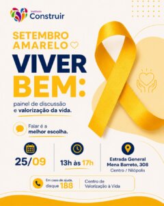 Instituto Construir promove painel “Viver Bem” sobre saúde emocional e valorização da vida