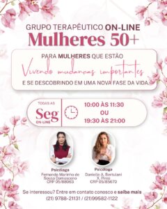 Grupo terapêutico on-line oferece espaço de acolhimento para mulheres acima dos 50 anos