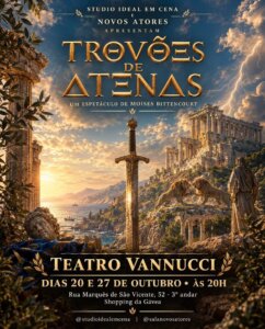 “Trovões de Atenas” leva mitologia grega ao palco do Teatro Vannucci